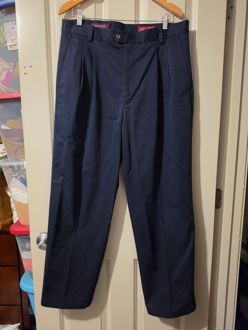 Nordstrom Men's Dark Navy Pleated Dress Pants 36W